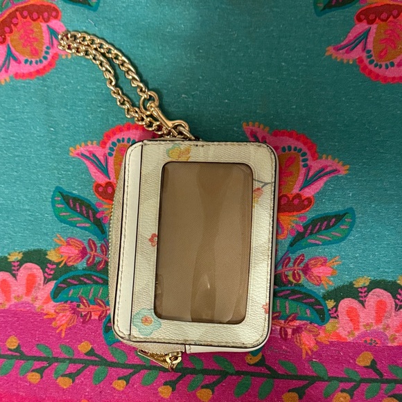 Coach Floral Print Wallet with Gold Chain - Picture 2 of 7